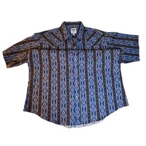 ELY CATTLEMAN XXLT Tall Mens Plaid Flannel Pearl Snap Western Shirt Cowboy